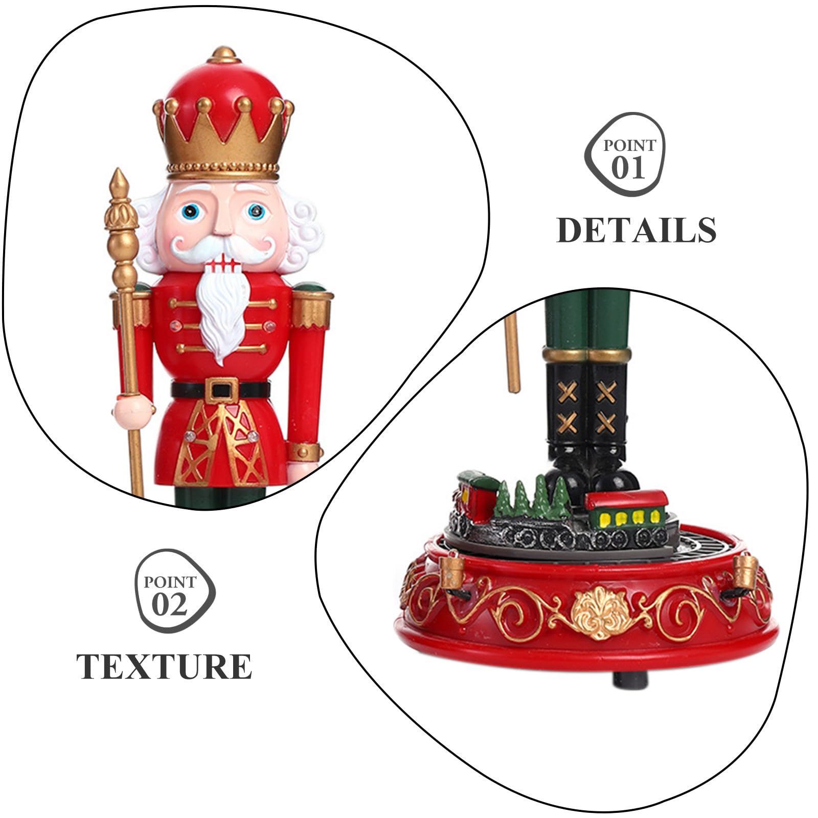 SHINEOFI 2 Pezzi Decorazione Natalizia in Plastica con Musica Interattiva e Rotazione Musicale, per Ufficio e Casa Durante Natale