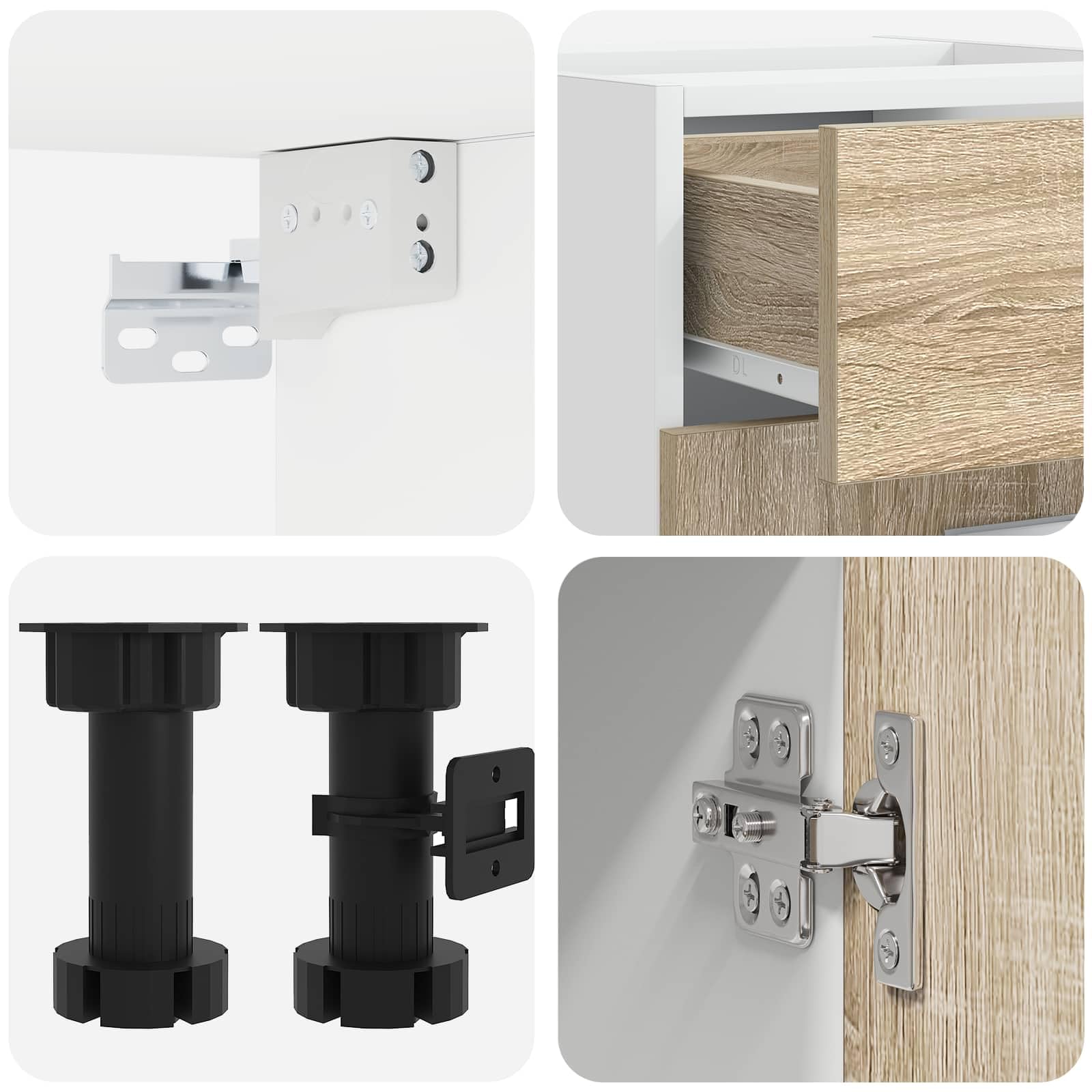 Küchenzeile Lyon 5-teiligmodern Küchenblock ohne Arbeitsplatte Küchenschrank Set für Herd Spüle Küchenmöbel aus Holzwerkstoff für Miniküche Sonoma-Eiche