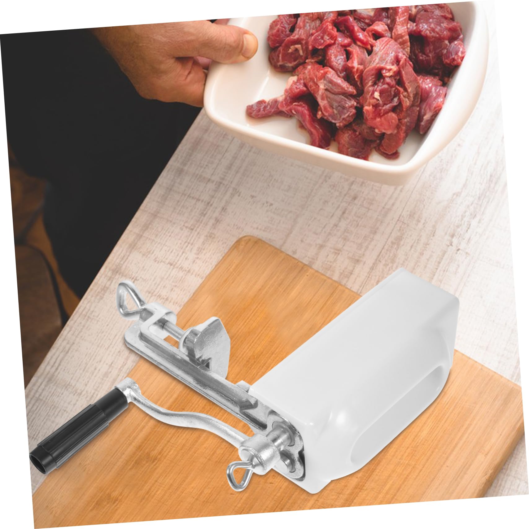 Fleischzartmacher Maschine aus Metall Beige, Beidseitig Klopfen | Einfach Zerlegbar, für Steaks und Schweinekoteletts, Küchenhelfer für Zarte Fleischstücke