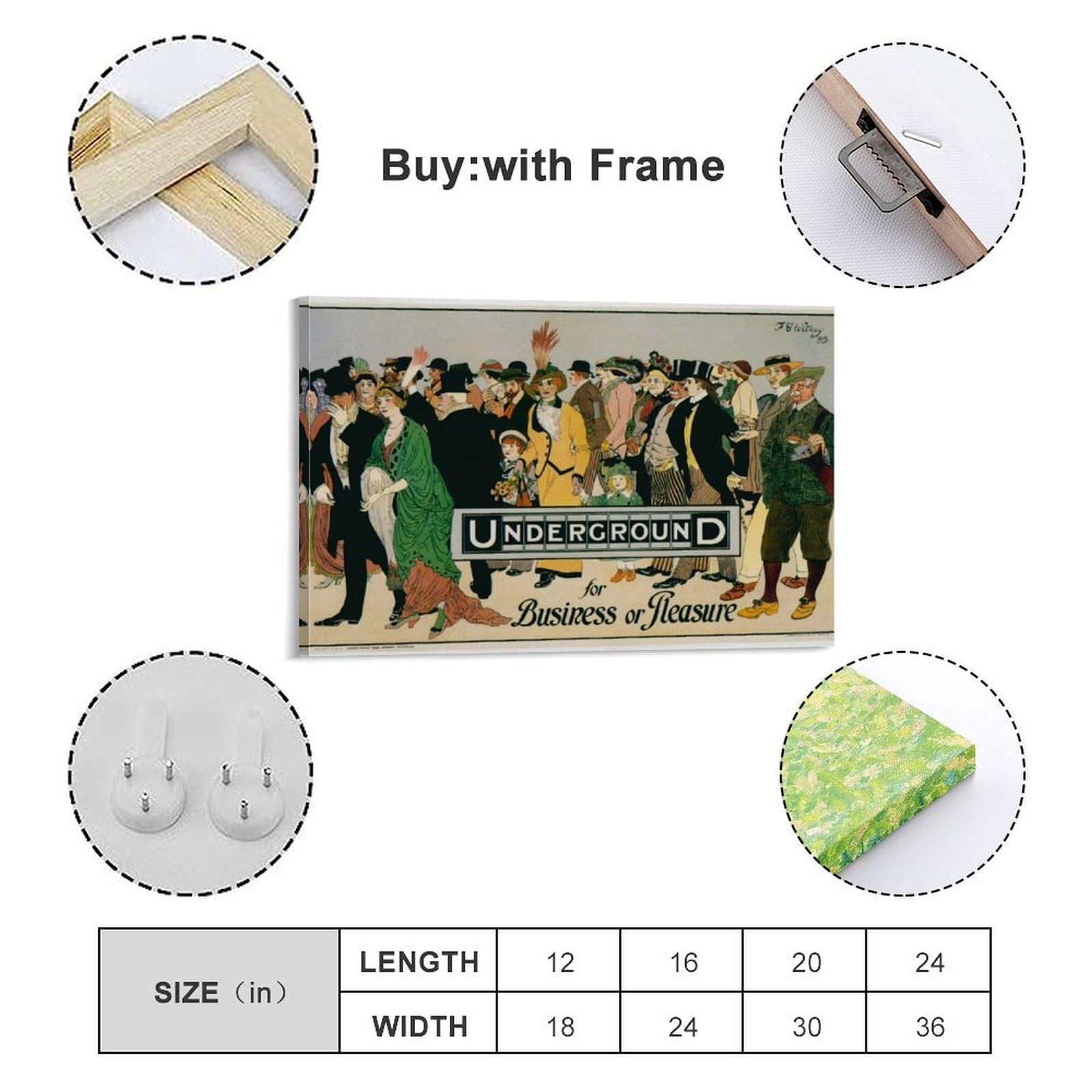 UNDERGROUND for Business Or Pleasure Poster Stampa su Tela Decorazione Pittura Soggiorno Arte Murale Camera Da Letto Pittura Pittura Moderna Home Boy Camera Stampa Pittura Ragazze Vacanze Wan