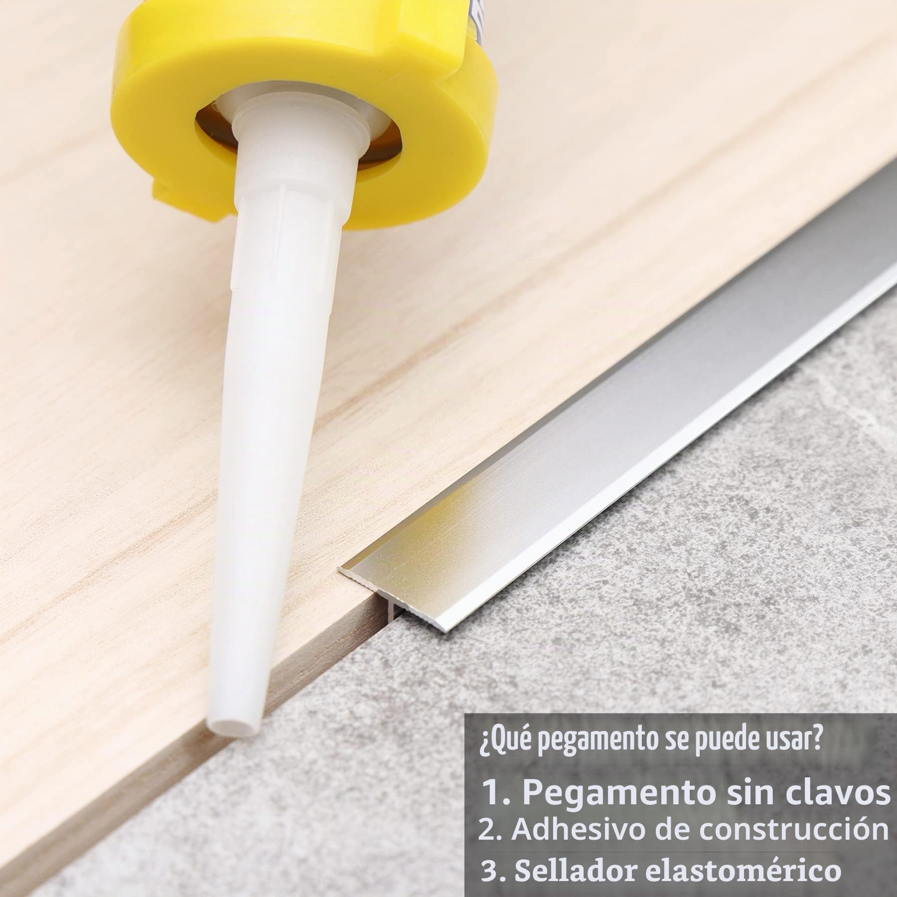 Trimold 3Pcs Moldura en T de Aluminio y Tiras de Transición para Suelo, Tira Divisora para Umbral de Puerta y Huecos de Suelo de Tarimas y Baldosas (0,9 m x 2 cm, Plateado Mate)