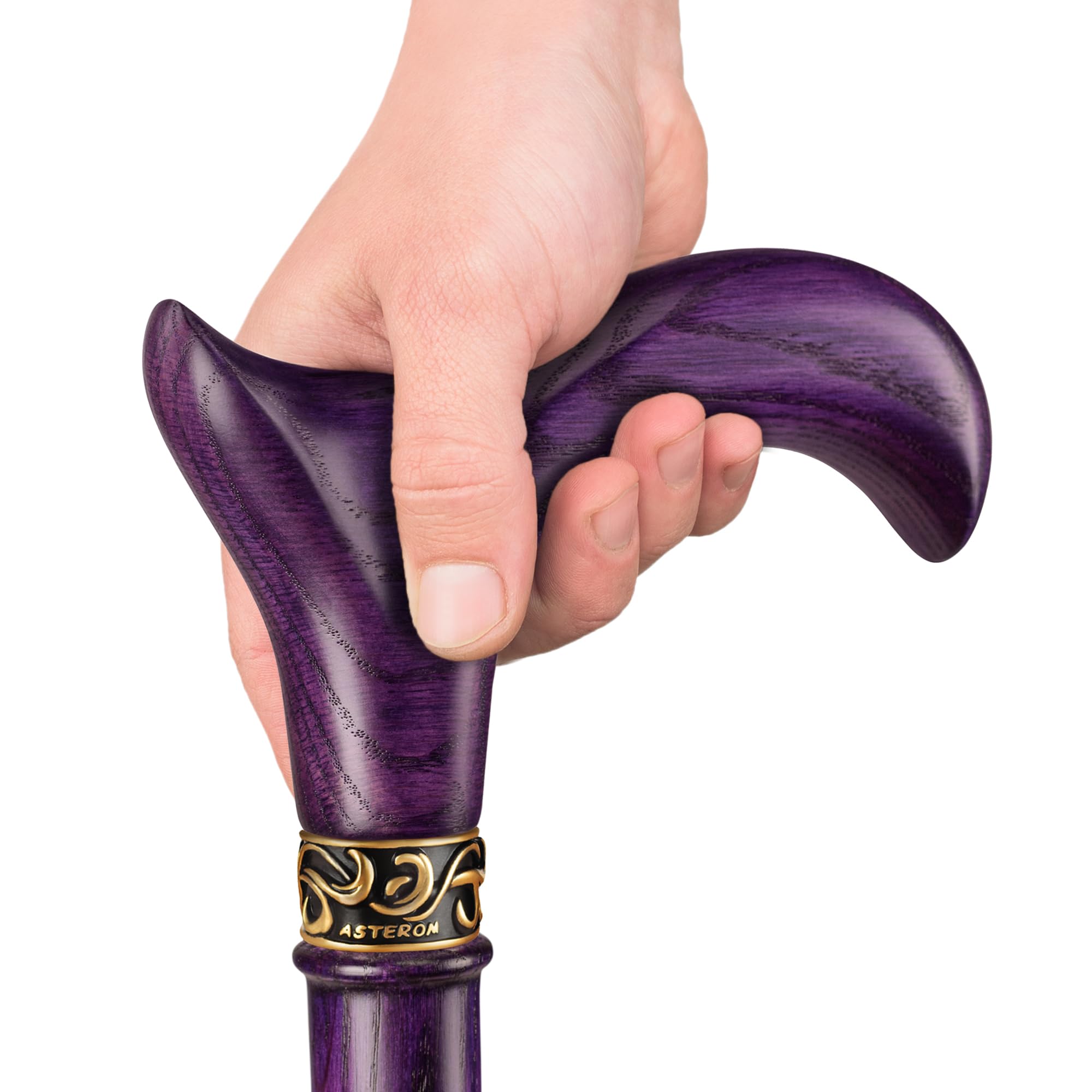 Asterom Bastone da passeggio fatto a mano, ergonomico, in legno, bastoni da passeggio da uomo, bastoni da donna per anziani, unico legno