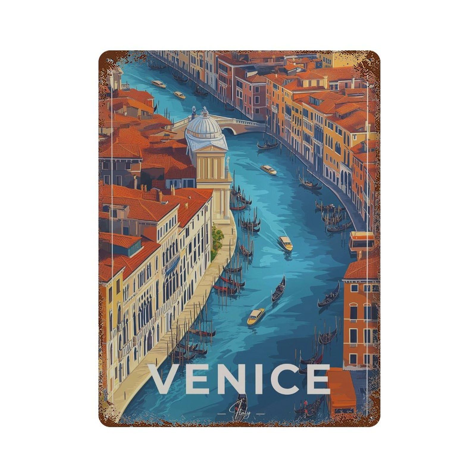 xiaoxiaoshen Venice Travel Italy Gondola Wall Decor Art Metal Tin Poster Modern Home Decor Art Home Bar Shop Decorations Vintage Sign 40x30cm