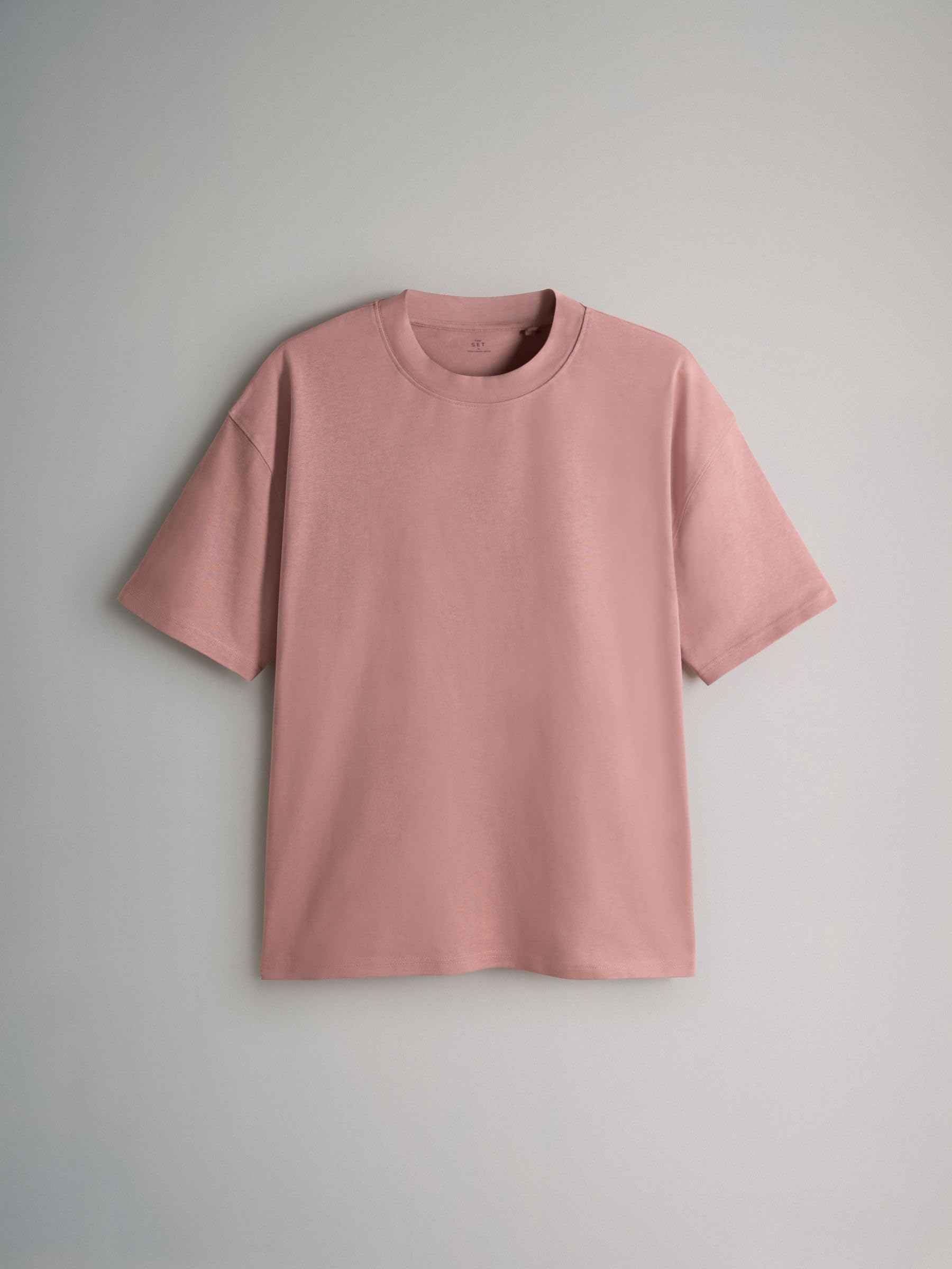 THE SET Uomini Confezione da 4 T-Shirt Oversize in Cotone | Standard, Pull On, Lavabile in lavatrice