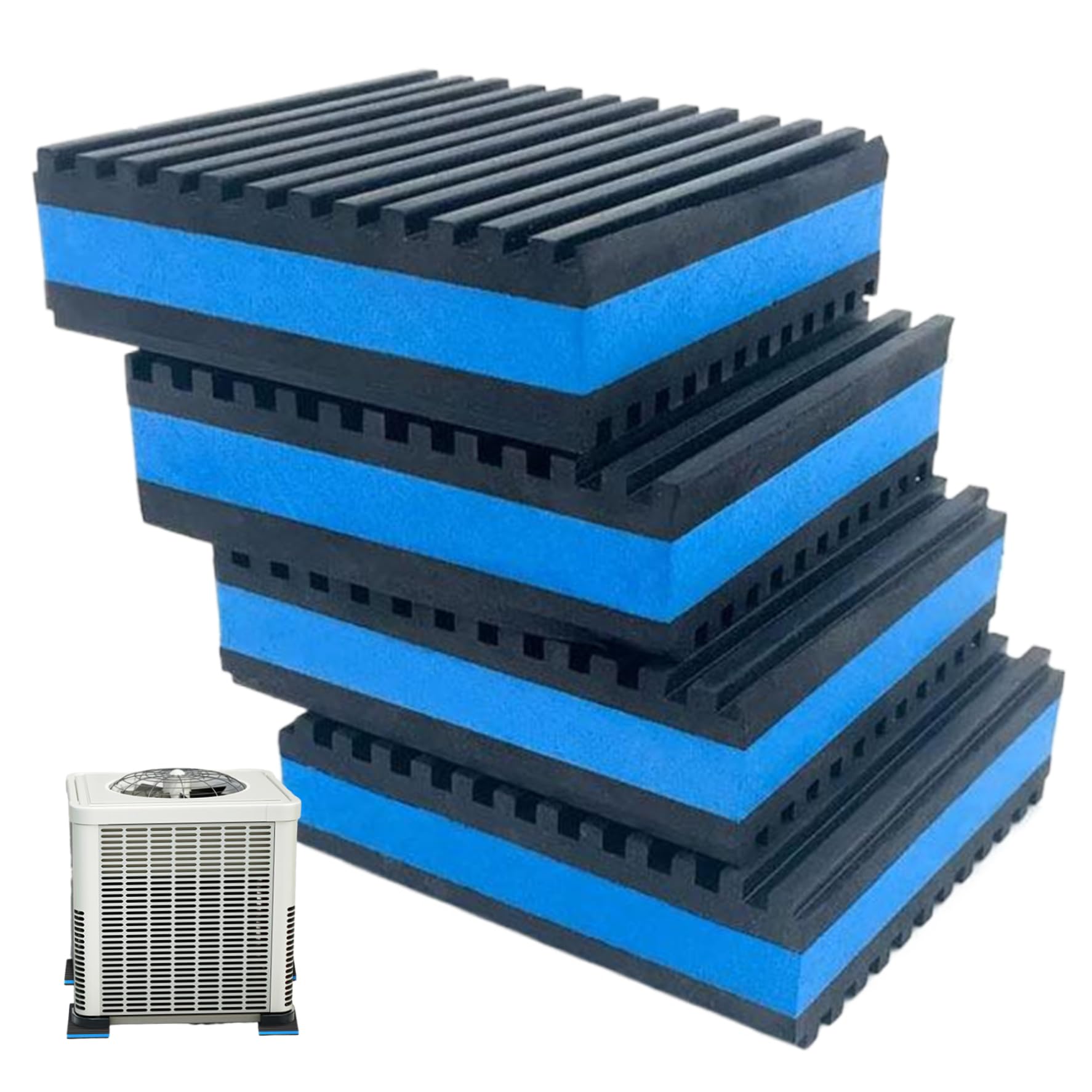 Coussinets anti-vibrations 4x4x7/8 pour machine à laver et climatiseur, lot de 4