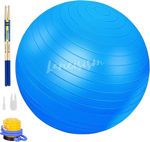 Juego de equipo de batería cardiovascular Pelota de ejercicio de 26 pulgadas con bomba y palos de batería cardiovasculares con empuñaduras