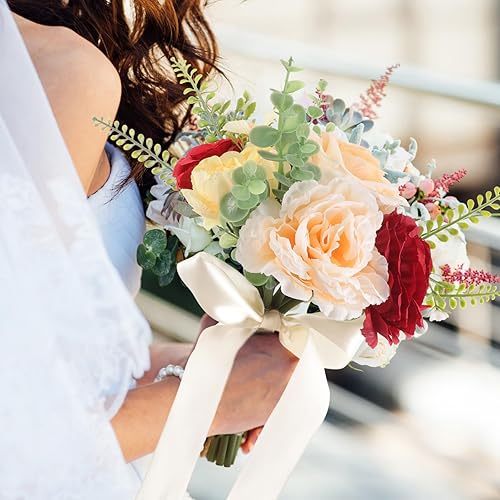 Miniatura 7 de EXCEART Ramo de flores de boda Ramo de flores artificiales Ramo de flores de novia para boda ramo artificial delicado ramo de dama de honor flor de