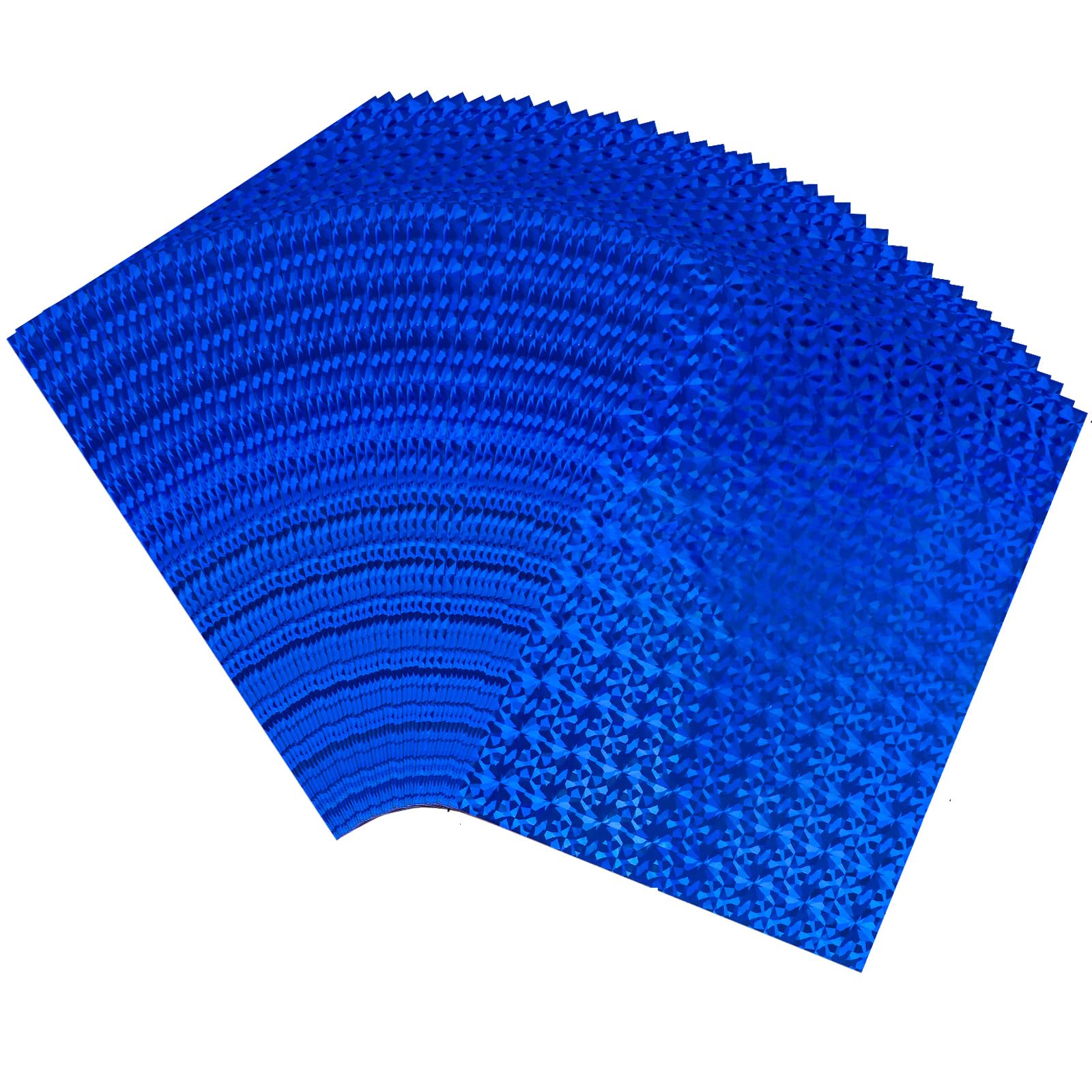 50Pcs Toner Reactive Foil Transfer Paper 7.9x11.4inch Hot Foil Paper for DIY Craft Embossing Scrapbooking Cards Making Stamping Cardstock Heat Transfer Foil by Laser Printer&Laminator-Blue Gemstone — image 1