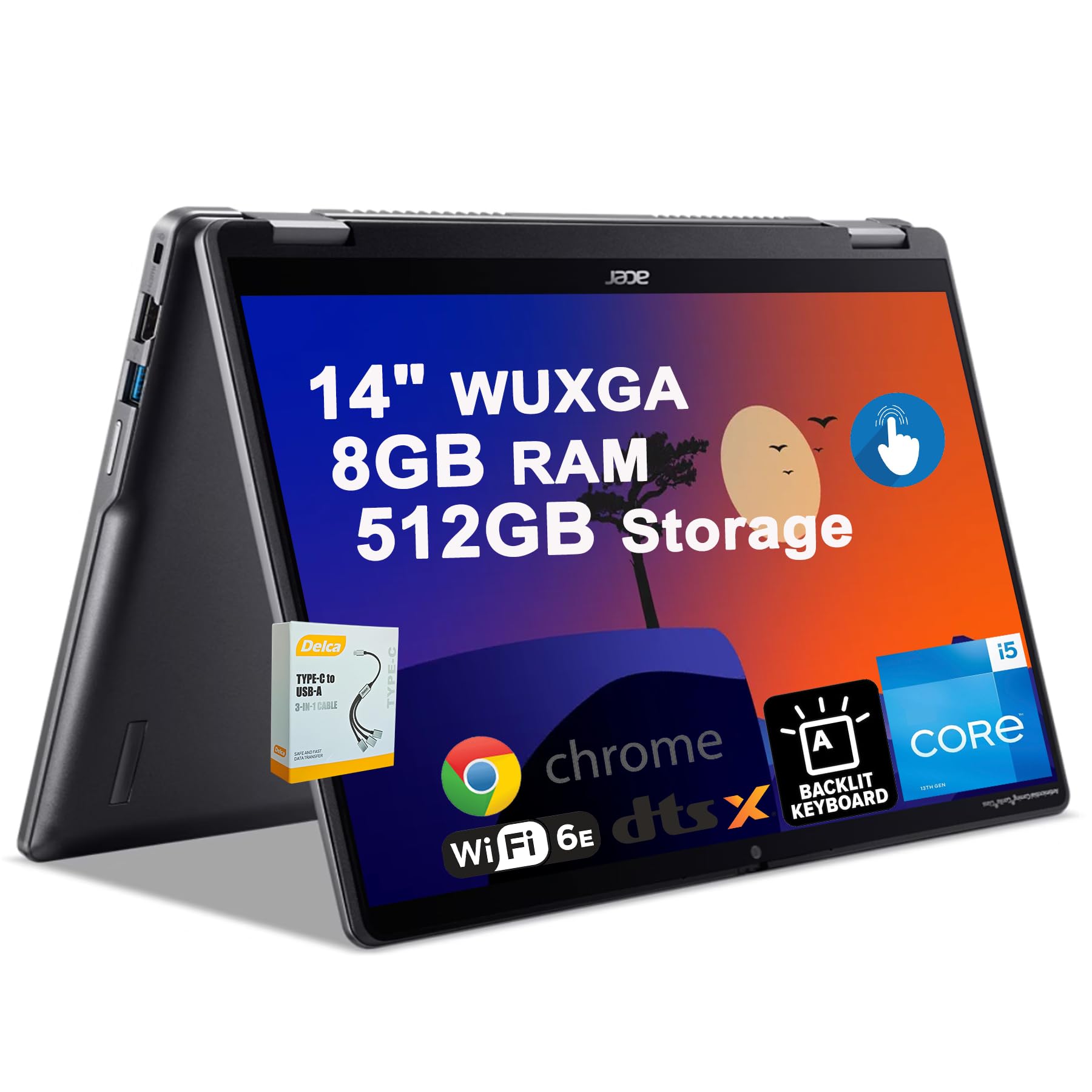Amazon.com: Acer Chromebook Plus Spin 514 2-in-1 Google AI Laptop