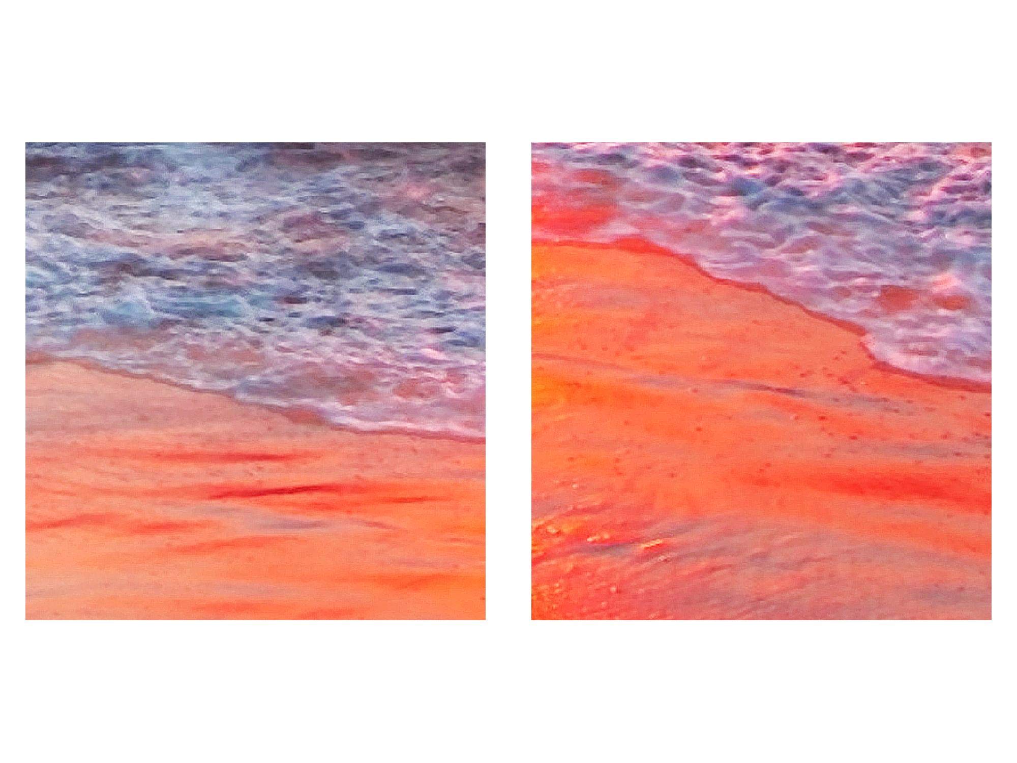 Runa Art - Quadri Tramonto Spiaggia 200 x 100 cm 5 Pezzi XXL Decorazione Murale Design Rosso 609551b