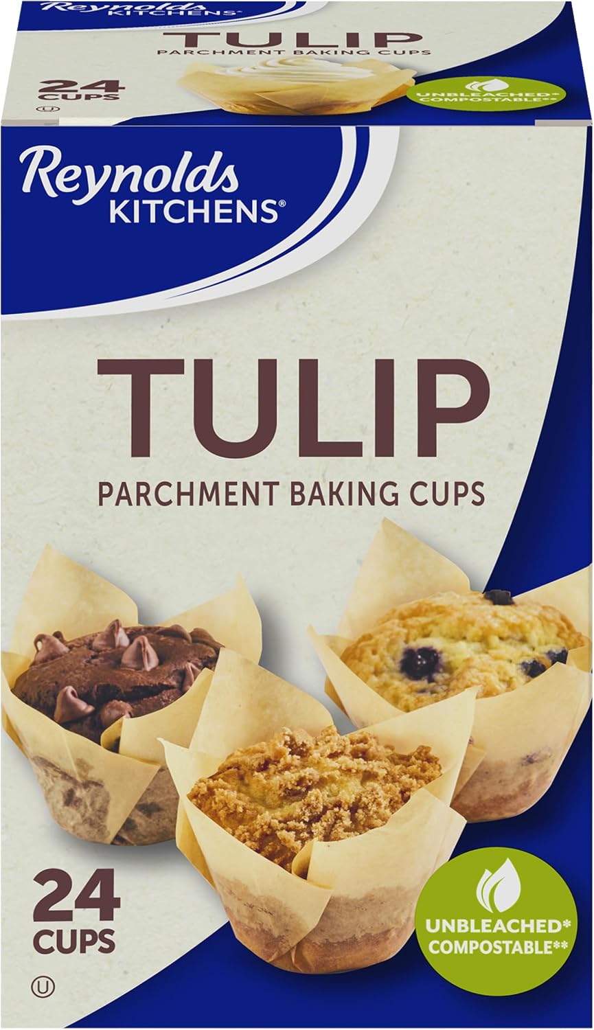Reynolds Kitchens Parchment Paper Tulip Baking Cups for Muffins, Cupcakes