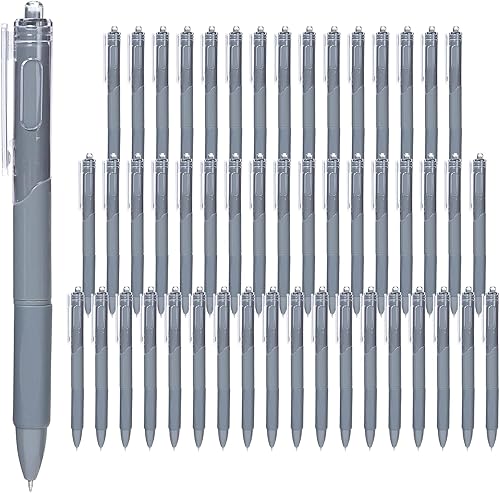 Paquete de 50 bolígrafos retráctiles de tinta negra de 0.020 in con carcasa azul. Experiencia de escritura suave y cómoda, adecuada