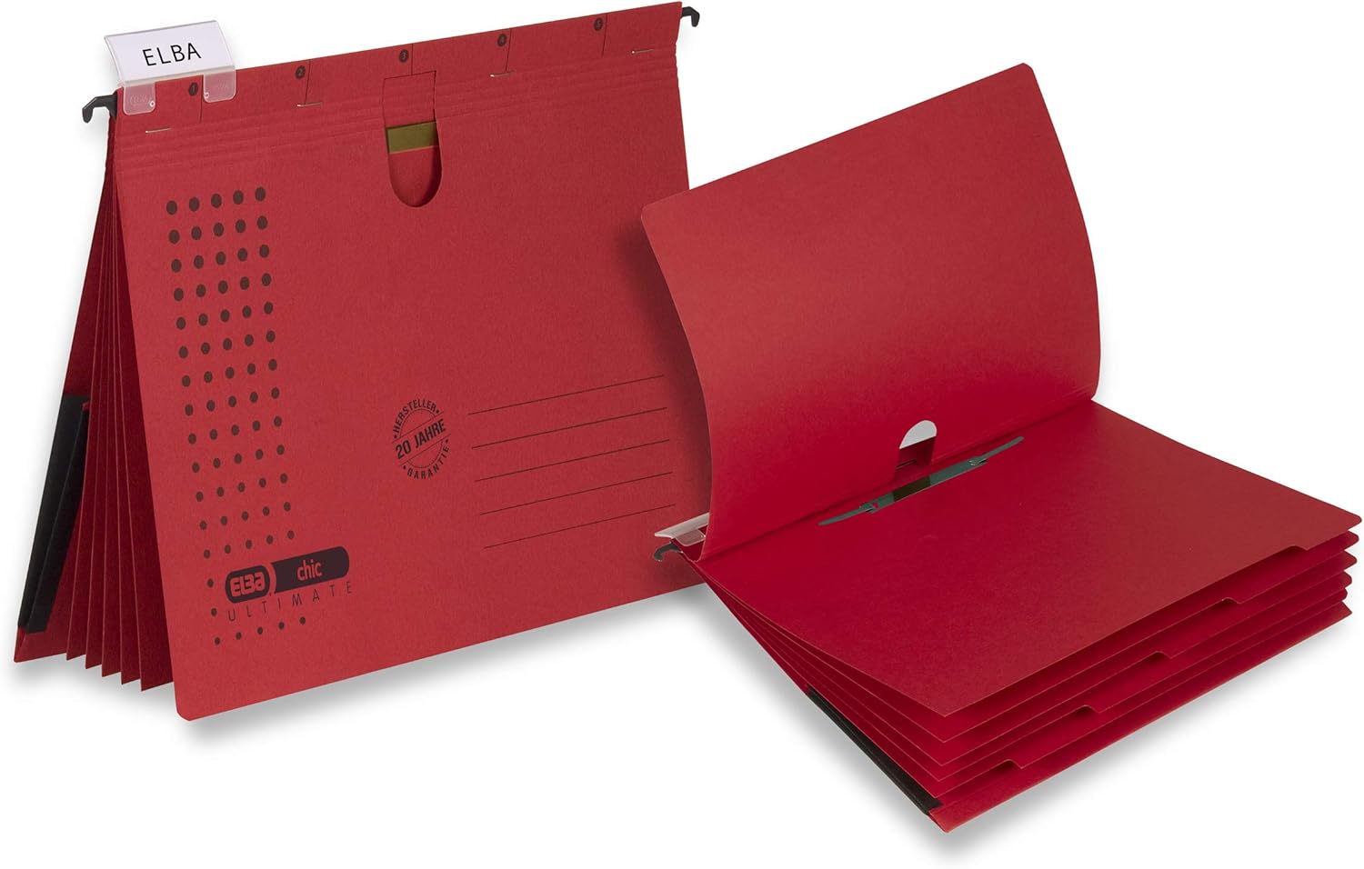 ELBA Chic Multi Suspension File for A4 Cardboard Red Pack of 5