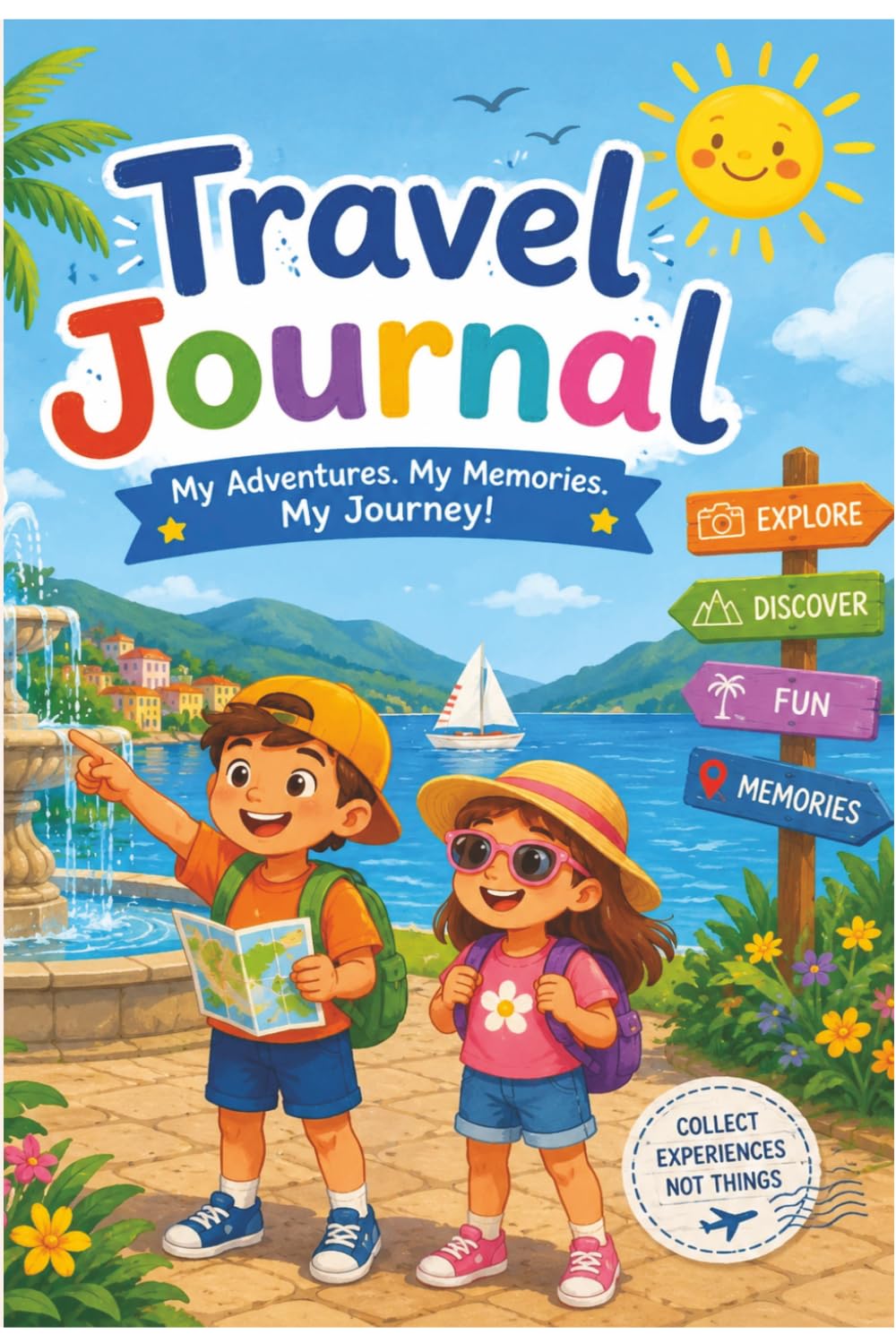 Travel Journal: My Adventures, My Memories, My Journey: Fun Vacation Writing Prompts, Drawing Pages, and Memory Keepsakes for Ages 5 -10.