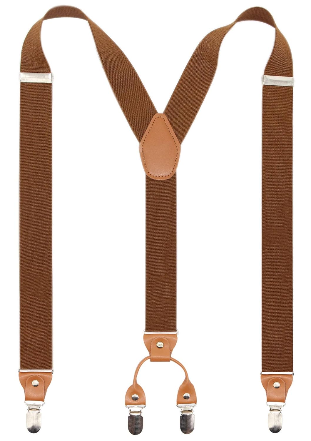 Timiot Mens Y-Back 4 Metal Clip Elastic Wide Suspenders Perfect For Both Casual Formal