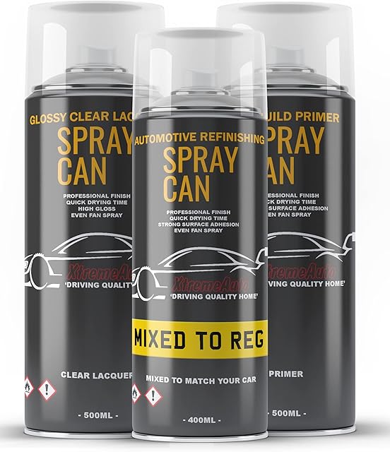 Xtremeauto Aerosol Spray Paint Can Kit Mixed To Car Registration Mixed By Car Registration Reg Mixed To Match Car Paint Perfect Match (Aerosol + Lacquer + Primer)