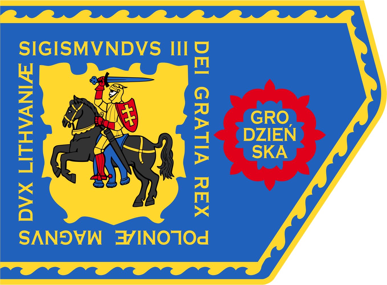 Drapeau Grodno powet 1413-1795 tissu prestige finitions de haute qualité
