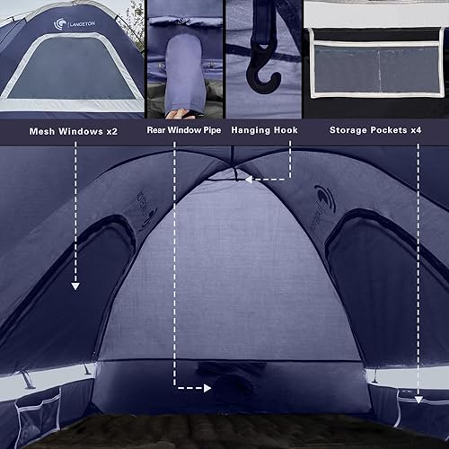 Miniatura 5 de Tienda de campaña para camioneta, ajuste 5.5-6, cama de camión de 6.5 pies, impermeable PU3000 poliéster Oxford de alta densidad, poste resistente