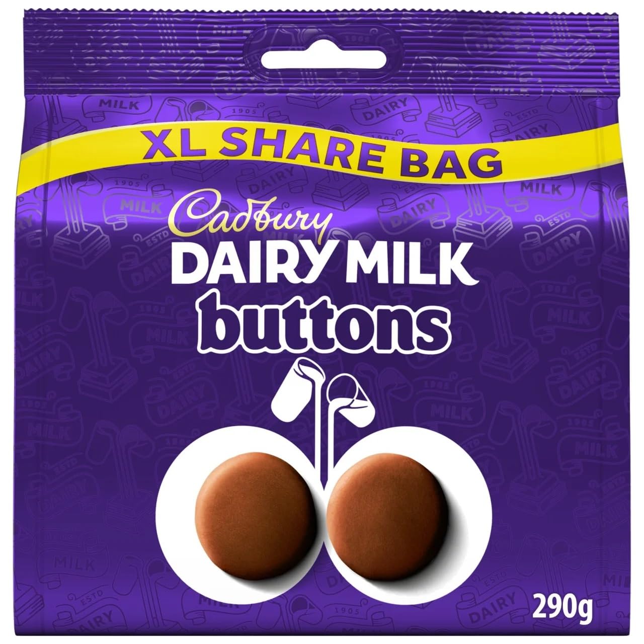 Cadbury Dairy Milk Buttons Bag, Creamy Chocolate Taste, 290 g Sharing Size (Pack of 1)
