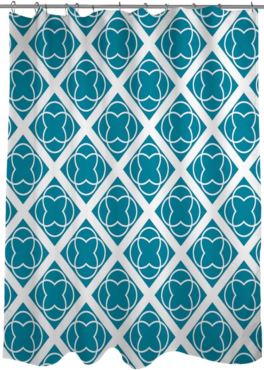 Manual Woodworkers & Weavers Fabric Shower Curtain, Topaz Modern Geometric