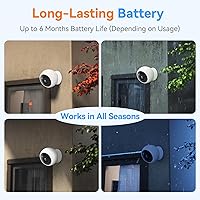 Vista 4 de Magnetic Security Camera Wireless - 2Pack AI Motion Detection, 2K HD Video, Battery Powered, Ease of Setup, 2-Way Audio,IR