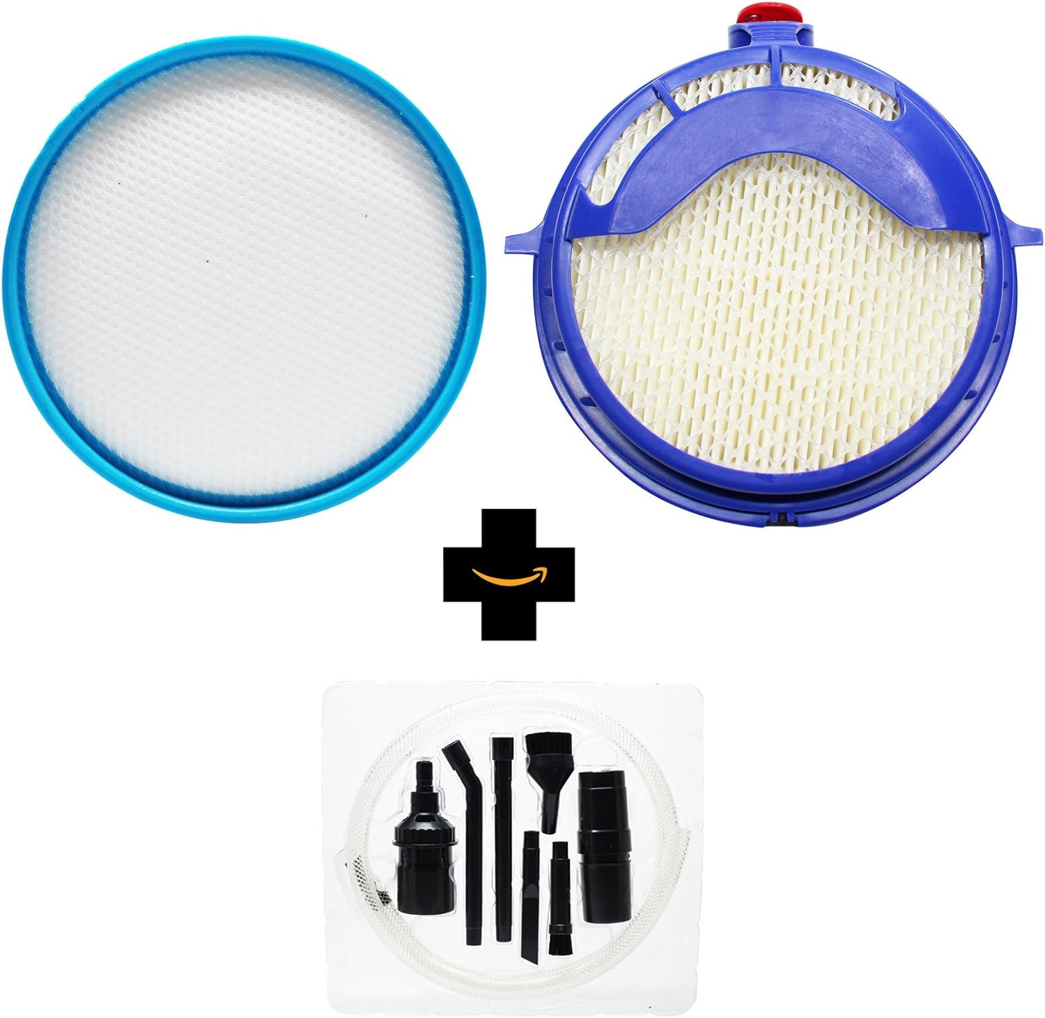 4-Pack Replacement for Dyson DC25 Vacuum Post 916188-06 & Pre Motor Filter 919171-02 with 7-Piece Micro Vacuum Attachment Kit - Compatible with Dyson DC25, DC25 Animal, DC25 Multi Floor