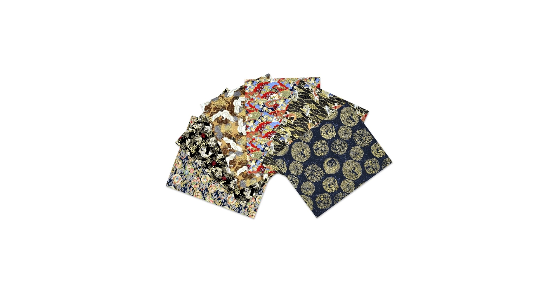 大型 写真集 洋書 【世界の刺繍 織物】Embroidered Textiles Amazon.com: Japanese Fabric Squares 6 Pcs, 6 Different Black