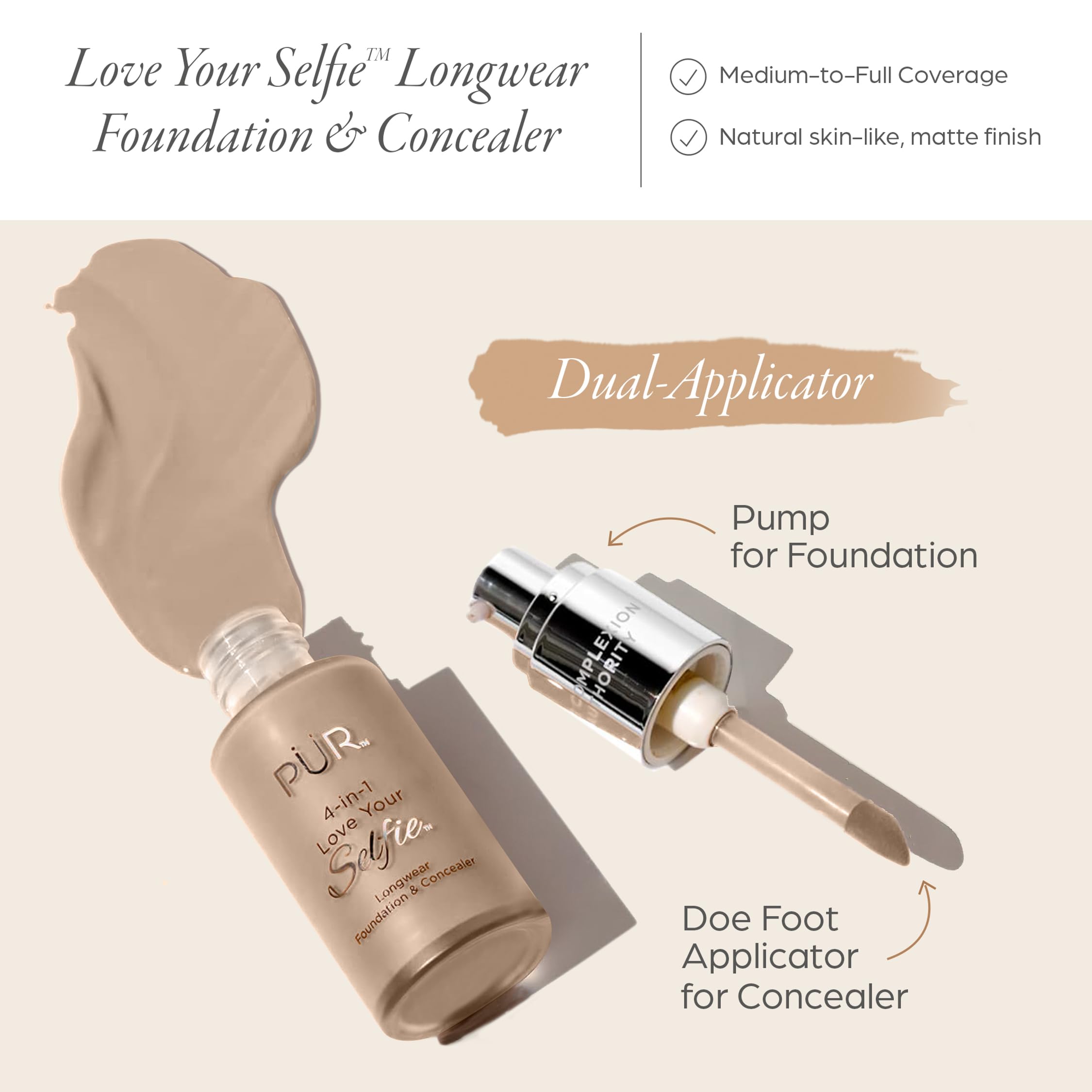 4-in-1 Love Your Selfie Longwear Foundation and Concealer - MN5 by Pur Cosmetics for Women - 1 oz Makeup