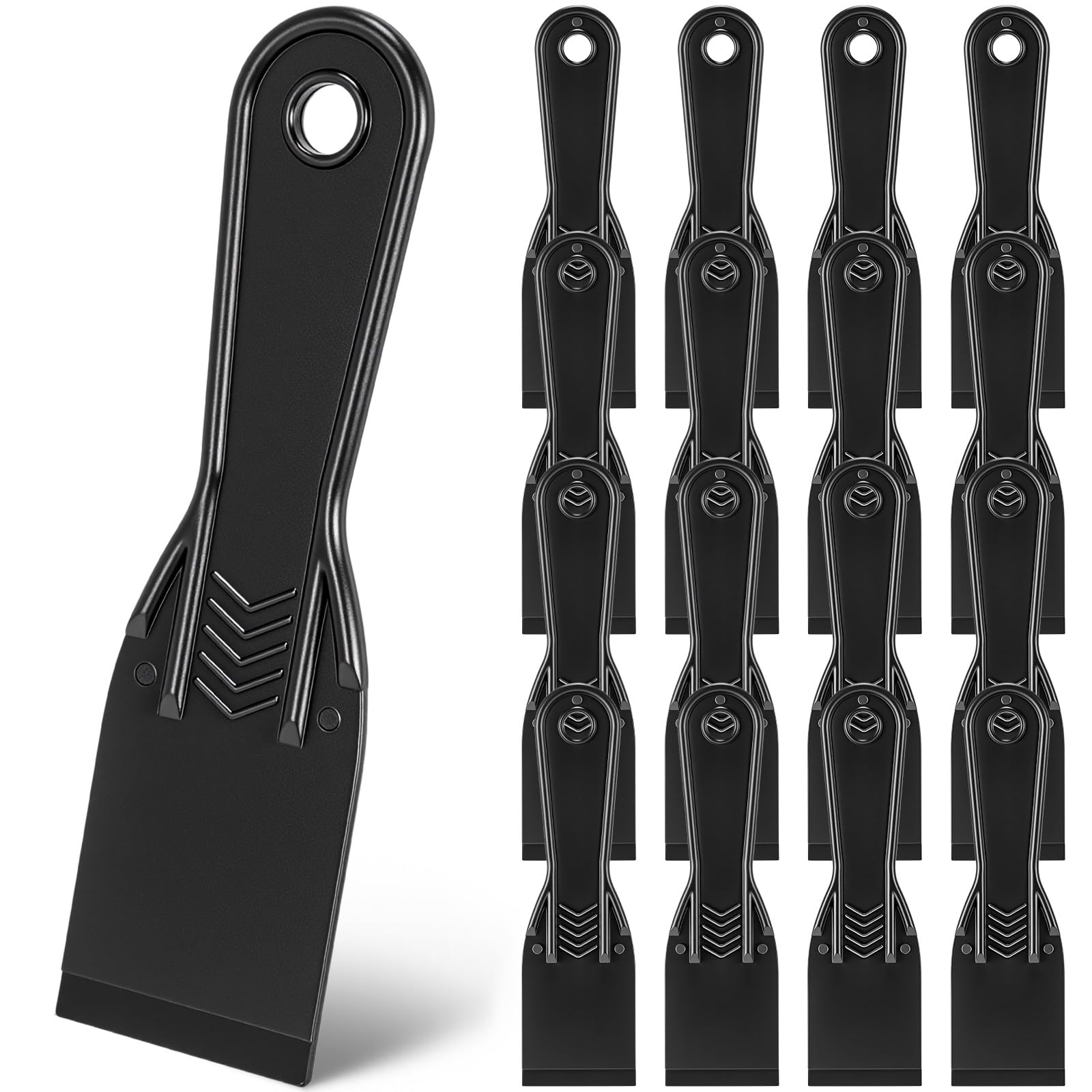 12 Pcs Plastic Putty Knife 2" Flexible Putty Knife Scraper, Black