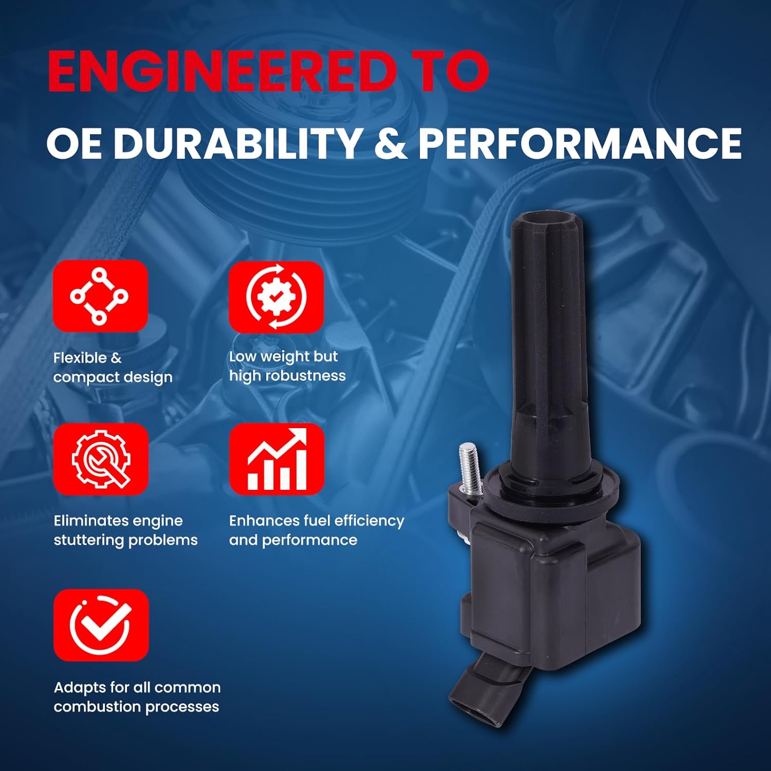 MOCA 6 Ignition Coils Fit 07-12 for Chevrolet Colorado L4 2.9L/ L5 3.7L, 07-12 for GMC Canyon L4 2.9L/ L5 3.7L, 06-07 for Isuzu Ascender & 06-09 for Saab 9-7X L6 4.2L
