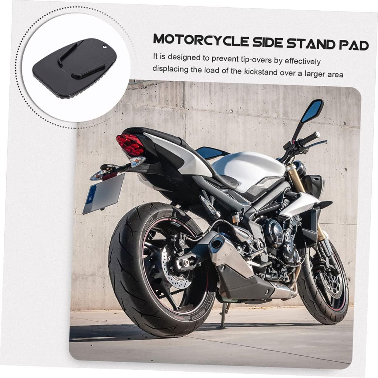 Zerodeko 8pcs Motorcycle Kickstand Pad Kickstand Pad for Motorcycle Motorbike Side Stand Non-slip Bottom