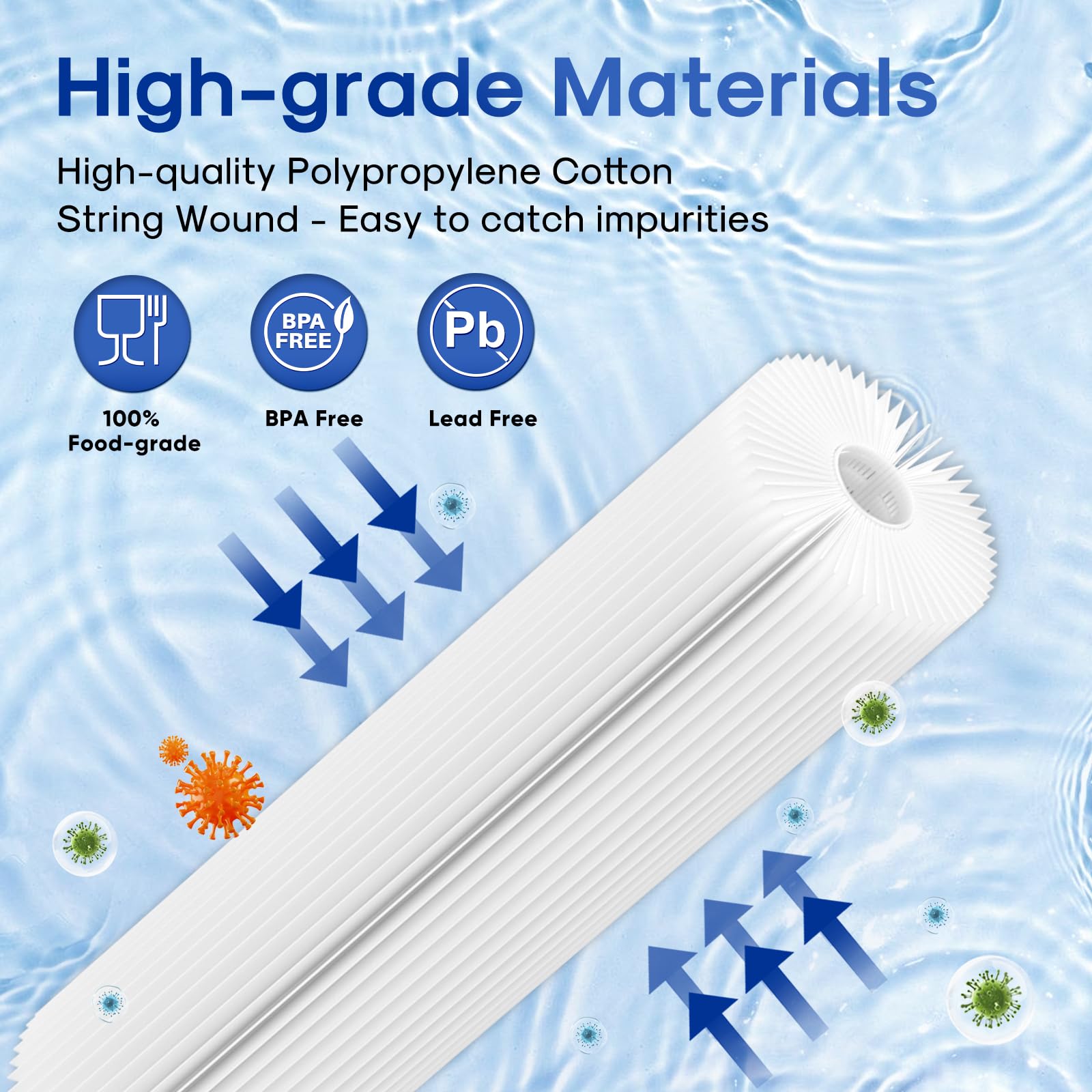 10 x 2 5 Pleated Sediment Water Filter Cartridge Replacement Any 10 inch RO Unit Compatible with R50 — view 5