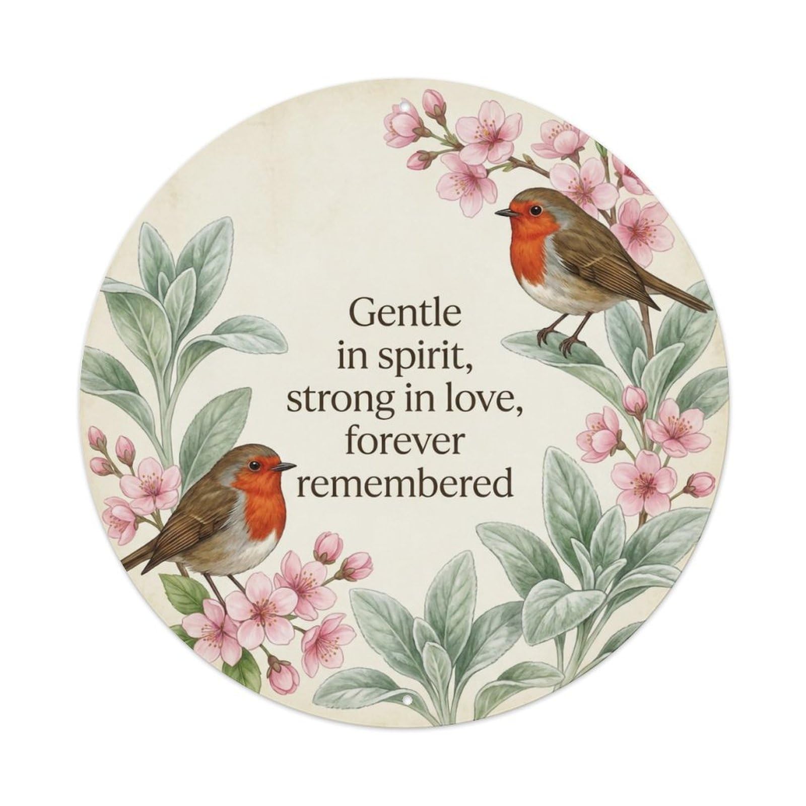 Metal Tin Sign European Robin Garden Sign Heaven Love Gentle