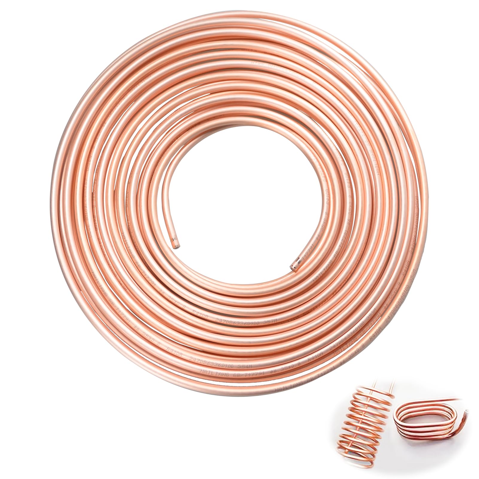 XIFOWE 99.9% Copper Tube 1/4" OD x 3/16" ID 50 Ft, Tube Wall: 1/32", Refrigeration Seamless Round T2 Pure Copper Tubes, Soft Coil Copper Tubing, Used In Refrigerators, Air conditioners, DIY project...