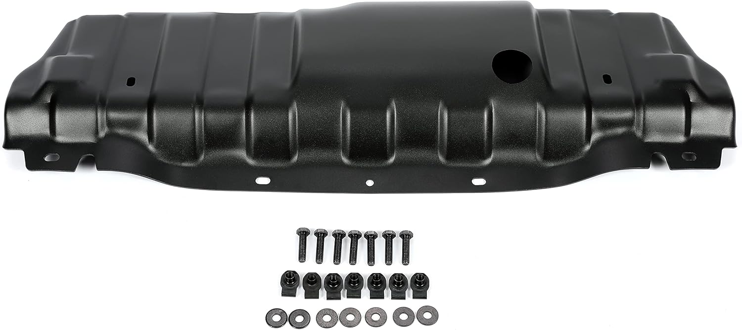 KUAFU Front Bumper Skid Plate Compatible with 2007-2018 Jeep Wrangler Rubicon X and 10th Anniversary Bumpers 82214330 Lower Air Dam Deflector Valance Cover Panel Board Guard Protector Black