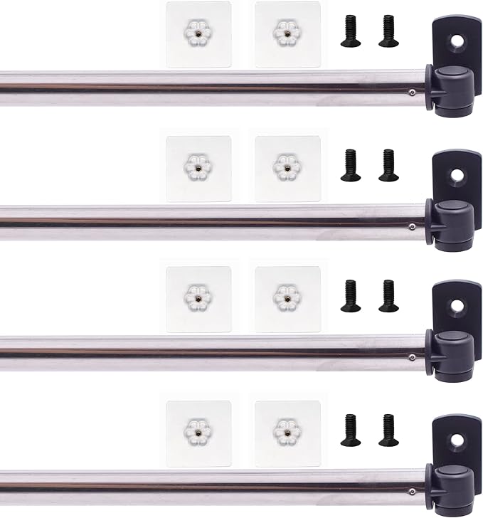 YYST Type A 16" 28" Self Adhesive Curtain Rod No Drilling Cupboard Bars Petite