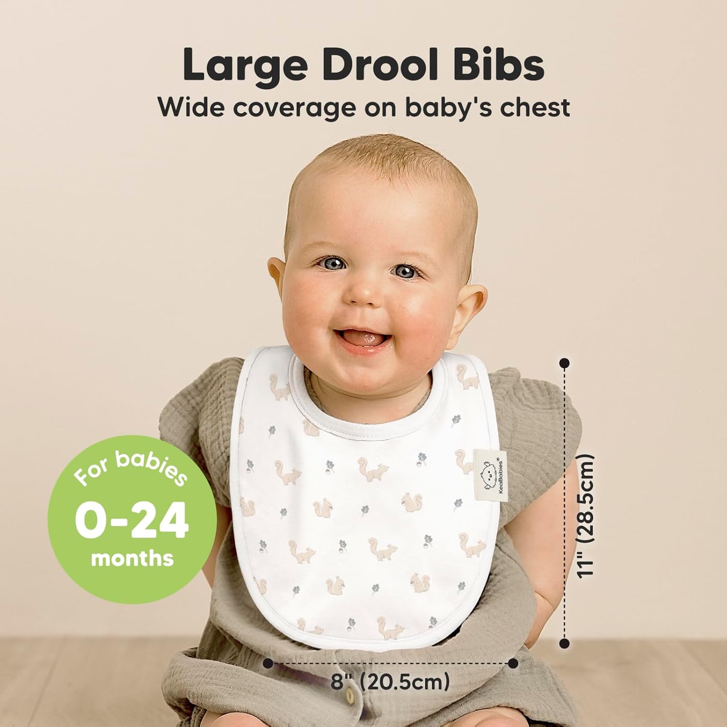 KeaBabies 8-Pack Baby Bibs for Girls & Boys and 5-Pack Burp Cloths for Baby Boys and Girls - Teething Baby Bibs for Boy, Girl - Ultra Absorbent Burping Cloth, Burp Clothes, Newborn Towel