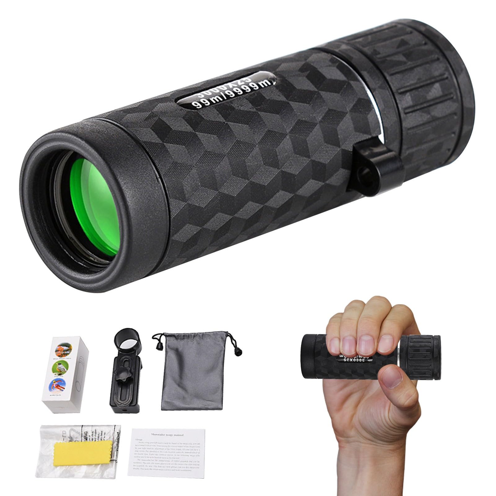 Night Vision Monocular, 30x50 Telescope for Adults High Powered with Smartphone Adapter Tripod, High-Definition Low Light Night Vision Monocular for Bird Watching Travel Hiking Electronics