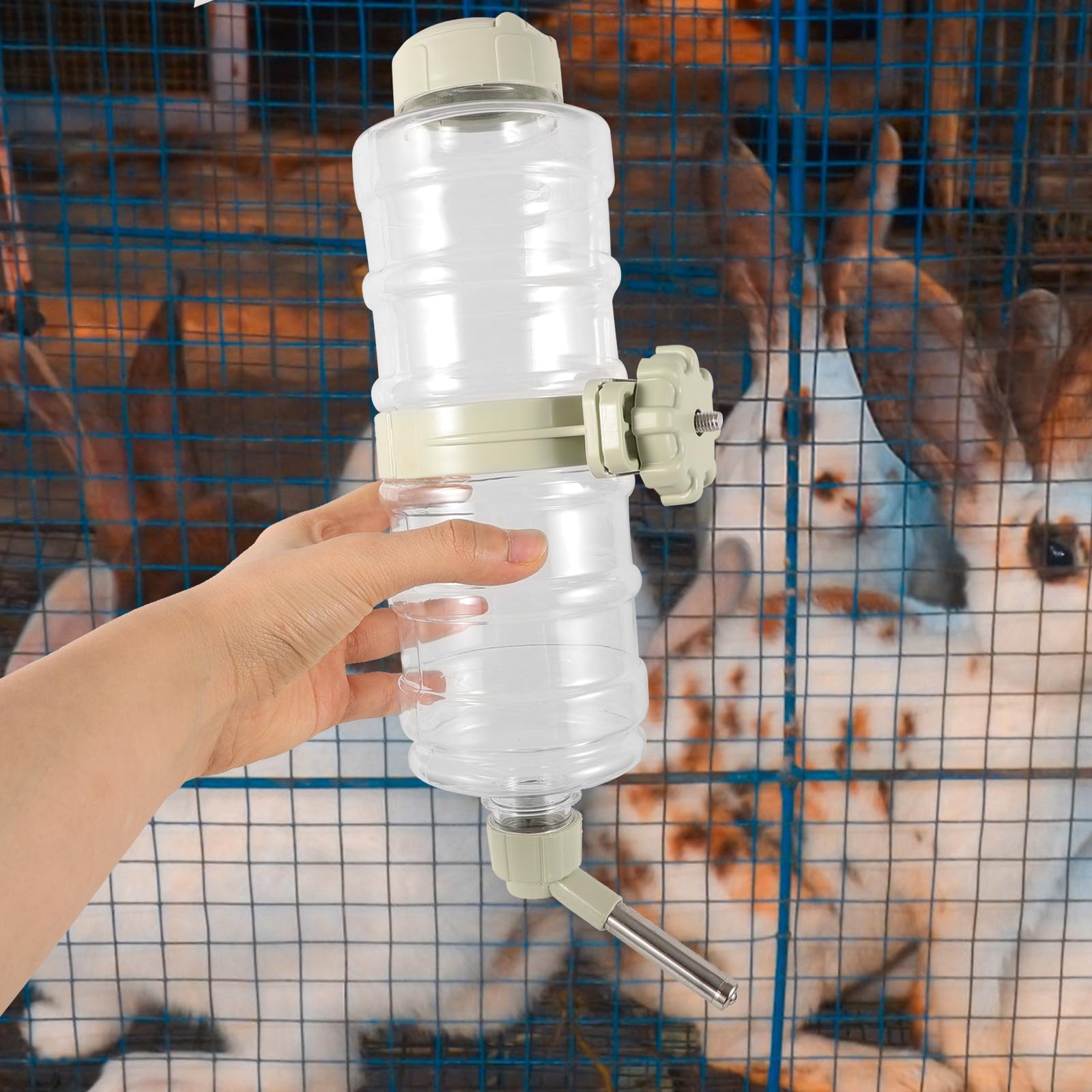 Dispensador Automático de Agua para Perros y Mascotas Capacidad de 946ml, Material PP y Metal, Mantiene el Agua Limpia y Controla la Cantidad en Jaulas o Transportadoras