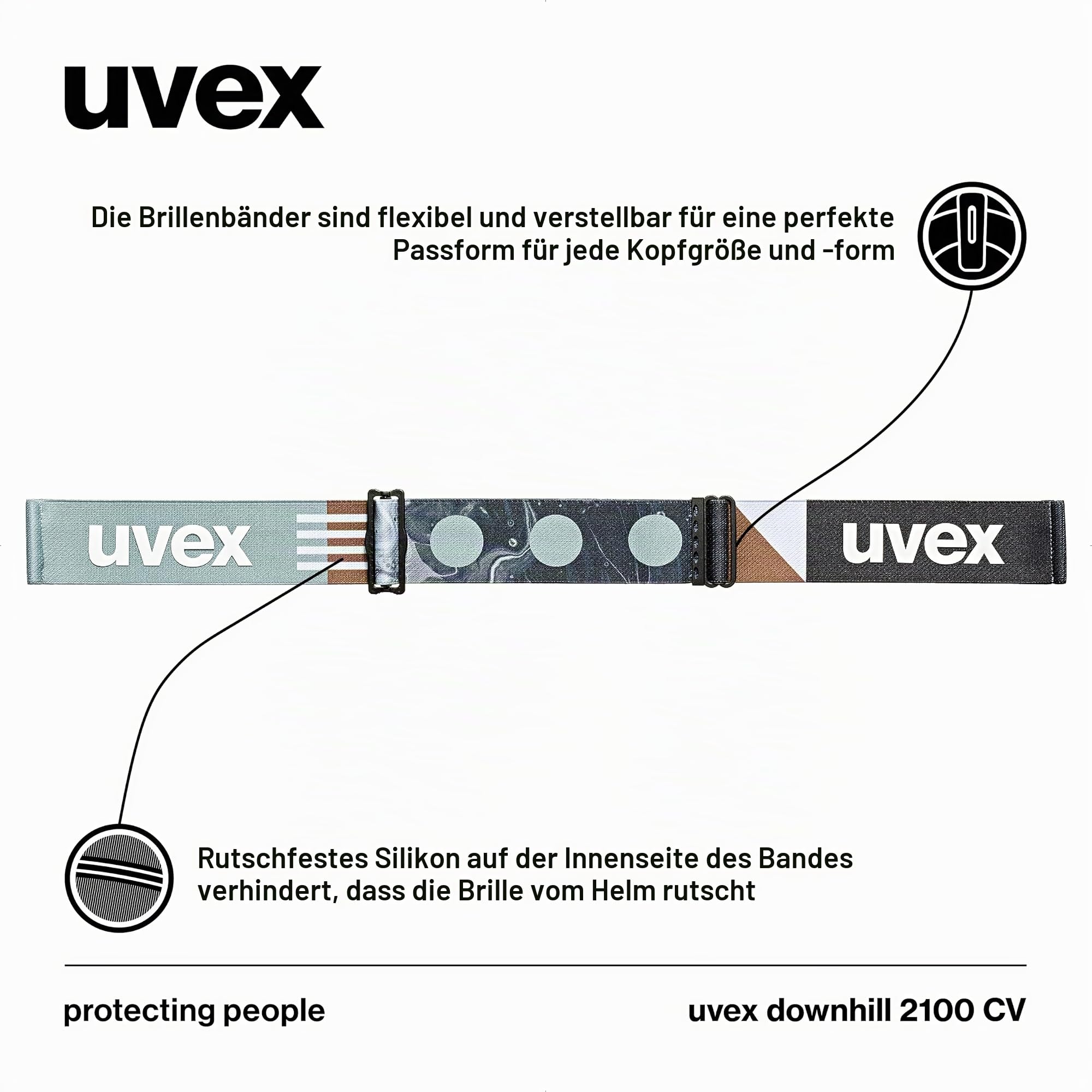 Uvex downhill 2100 CV - kontrastverstärkende Skibrille mit schmalem Rahmen und extra weitem Sichtfeld für Damen und Herren
