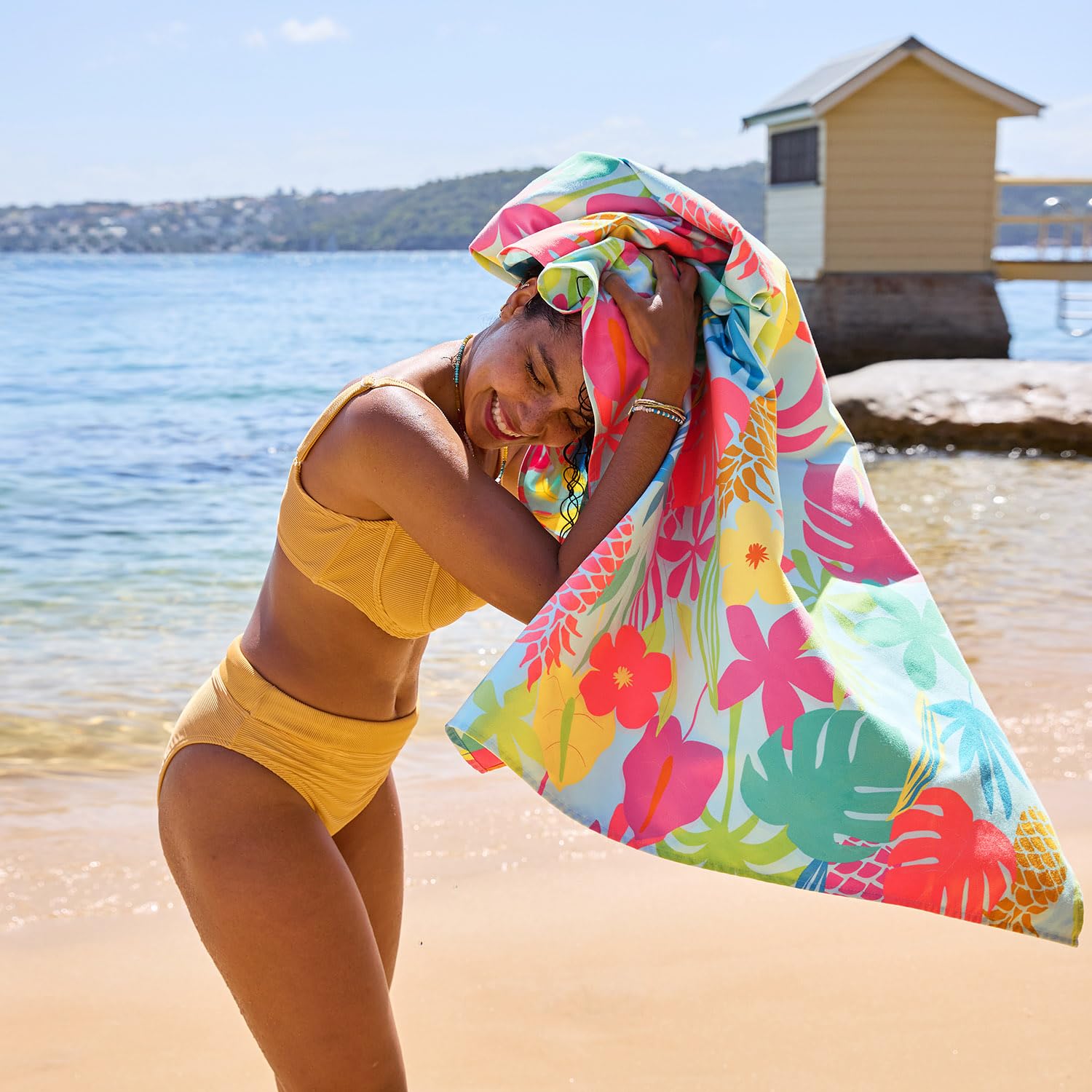 Dock & Bay Serviette de plage Microfibre séchage rapide sans sable 100% recyclé Taille L 160 x 90 cm