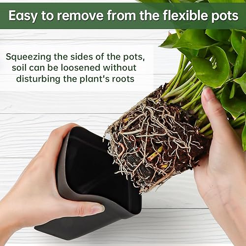 Miniatura 3 de BTPLASTIK Macetas pequeñas de 3.5 pulgadas, 120 macetas de vivero con agujeros de drenaje, macetas de plástico duraderas para plantas de semillero,