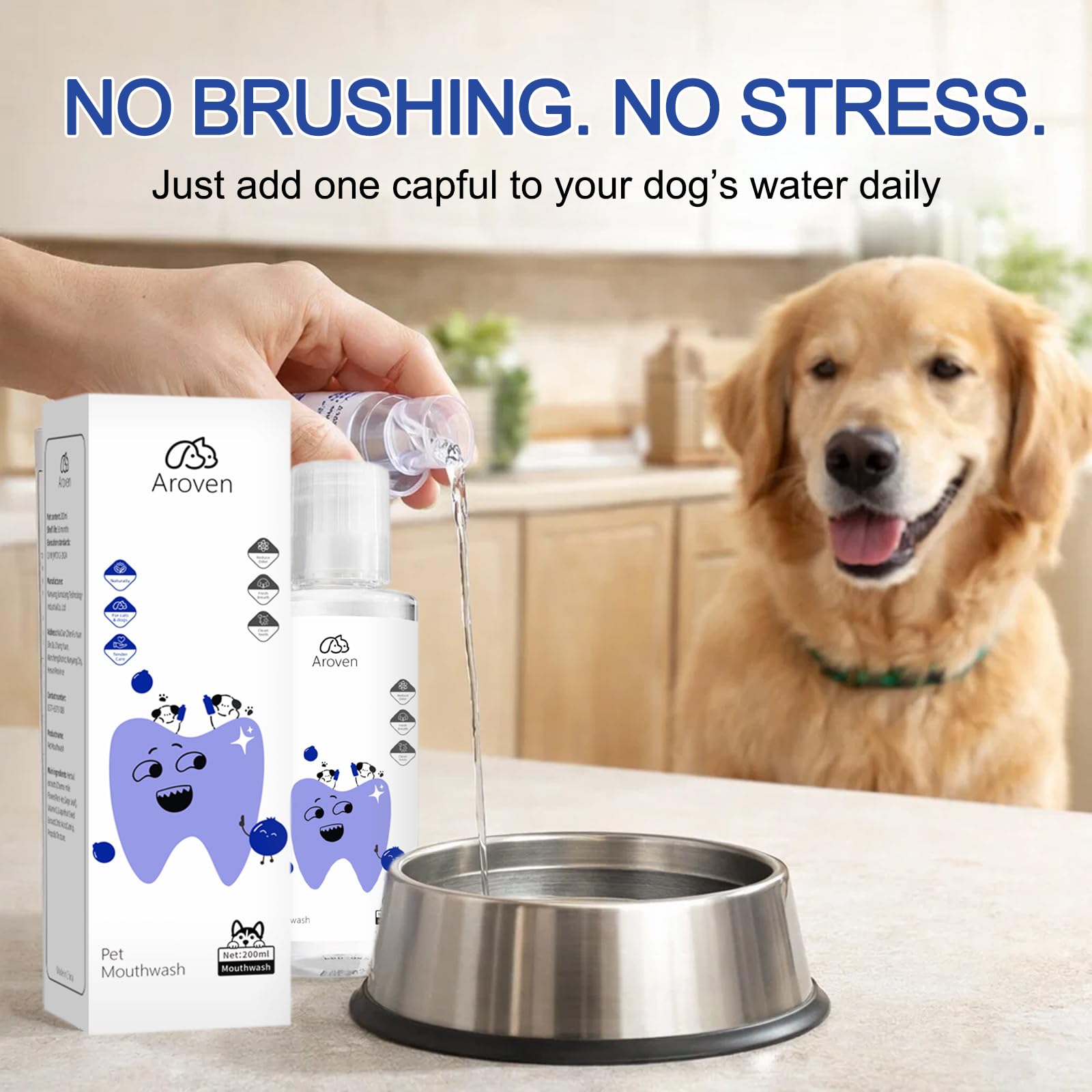 Dental Dog, 7.05oz Dog Water Additive for Dental Care, Dental para Perros, Specialized Dental Care Formula, Odorless & Flavorless Formula to Fight Tartar Promote Healthy Gums (1 PCS) - image 2