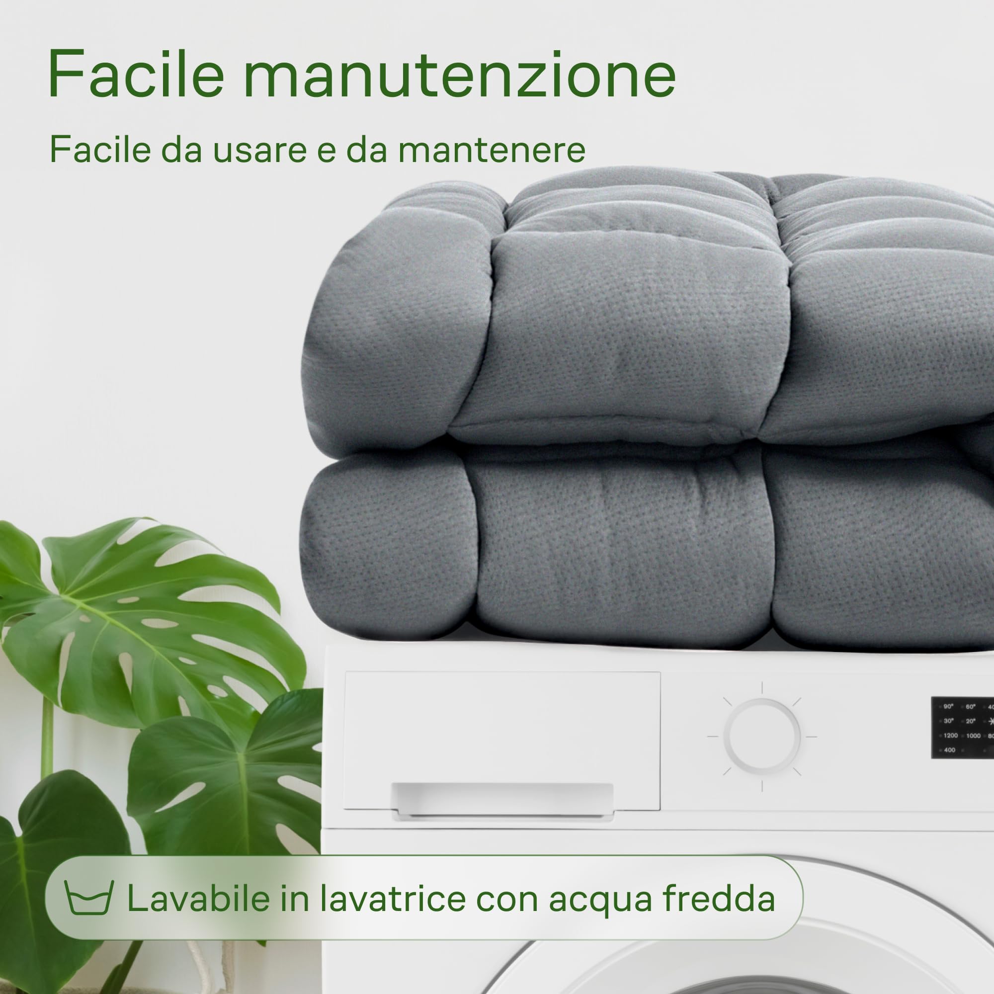 Niagara Topper matrimoniale 160 x 190 Spessore 2.5 cm in bambù - Traspirante e fresco - Il coprimaterasso con tasca profonda si adatta a materassi 20x50 cm, Grigio