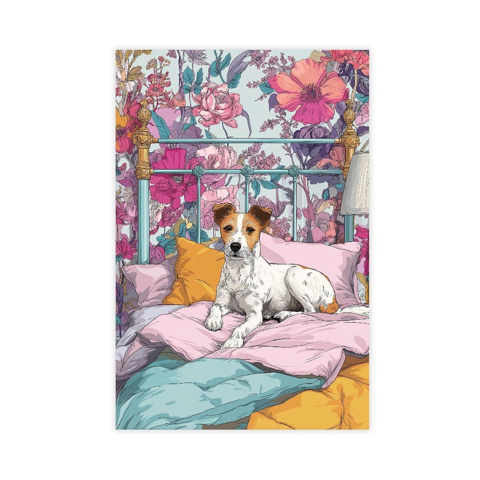YWTJAX Jack Russell Terrier Poster Canvas Poster for Home Decor Gift