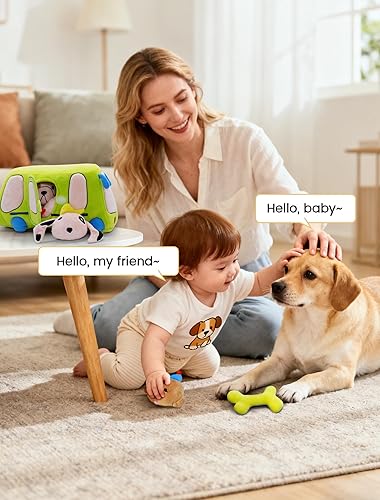 Miniatura 3 de Juguetes para bebés de 6 a 12 meses  Juguetes sensoriales con cachorros de peluche, sonajero, papel arrugado, espejo y chirriante, juguetes