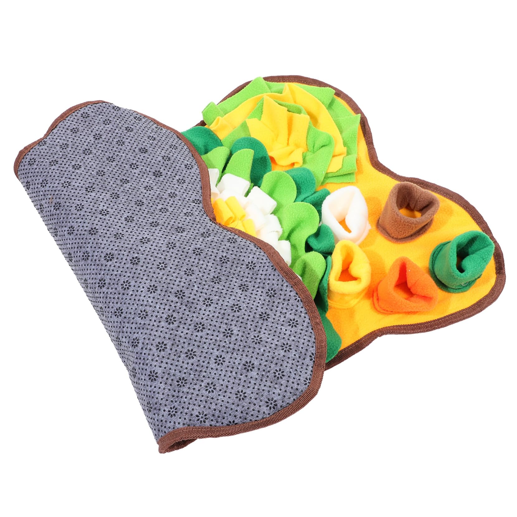 Alfombra Interactiva para Perros Manta Pequeña para Mascotas Tapete Olfativo de Alimentación Lenta Color Amarillo Dientes para Entrenamiento y Juego de Búsqueda de Comida