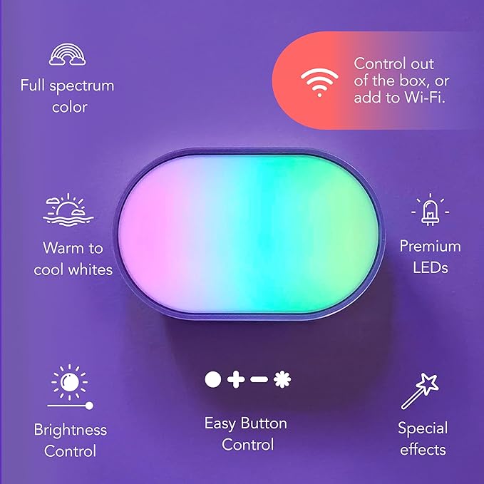LIFX LIFX Luna Smart Lamp, 1000 LM Wi-Fi & Matter 1.3 Compatible, Alexa & Apple HomeKit Compatible, Plug-In Bedside Table Lamp & Wall-Mount, Color Changing Wall Wash, Sunrise/Sunset Effect, No Hub Required photo 3