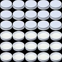 Vista 1 de Patelai 36 tapas blancas de 1.496 pulgadas, tapas de rosca de metal de hojalata con pegamento de relleno blanco que se adaptan a la mayoría