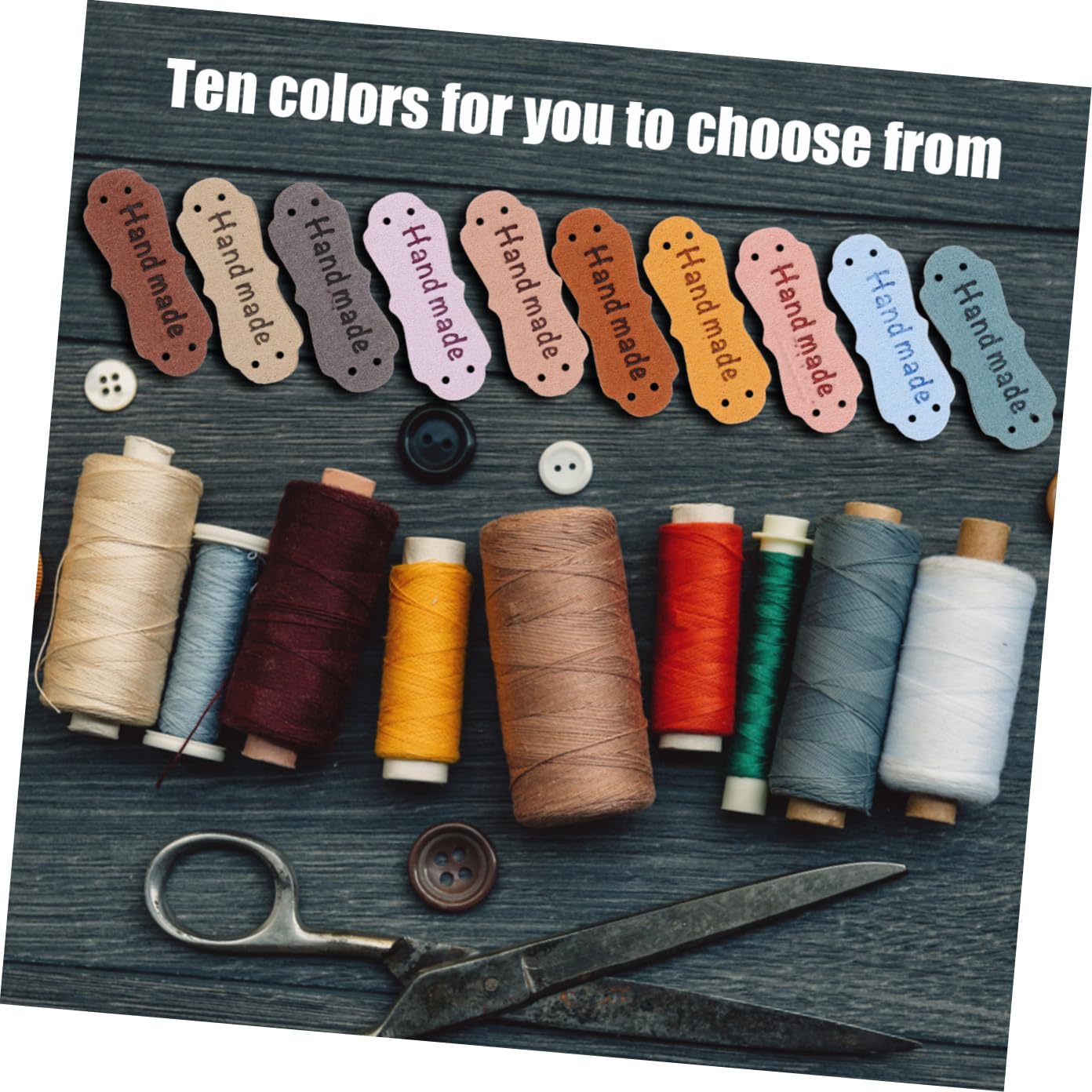 VILLCASE 400pièces Étiquettes Cuir Pu Colorées Étiquettes Embossées Faites Main Pour Couture Et Accessoires Pour Vêtements Chaussures Et Chapeaux